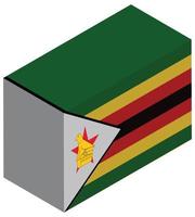 bandera nacional de zimbabwe - representación isométrica 3d. vector