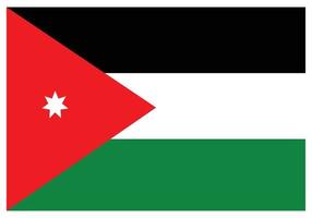 National flag of Jordan - Flat color icon. vector