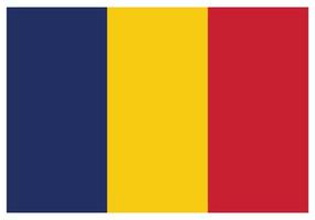 National flag of Chad - Flat color icon. vector