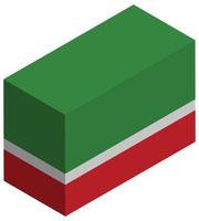 National flag of Chechen Republic - Isometric 3d rendering. vector