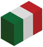 bandera nacional de italia - representación 3d isométrica. vector
