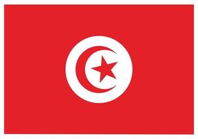 National flag of Tunisia - Flat color icon. vector