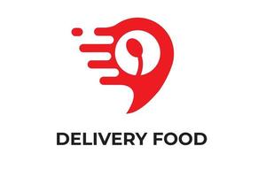 Food delivery logo, vector illustration