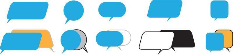 Set of Chat Message Bubbles Vector Icon. Communication icons. Talk bubble, dialog. Web icon set. Online communication. Conversation, SMS, Notification, Group Chat. Chatting icons in different styles