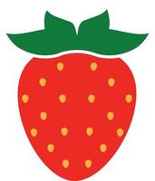 Garden strawberry fruit or strawberries flat color vector icon for food apps and websites