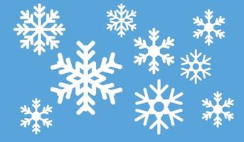 Snowflake set on blue background vector