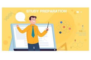 Study preparation nice background poster vector