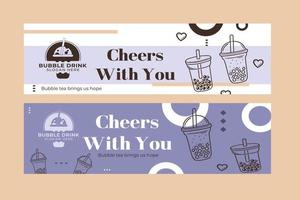 Banner milk tea background poster vector