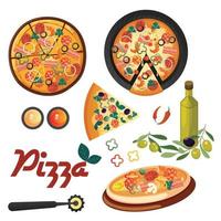 Pizza a nice background poster vector