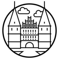 edificio de fama mundial - holstentor vector