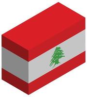 National flag of Lebanon - Isometric 3d rendering. vector