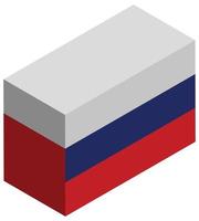 bandera nacional de rusia - representación 3d isométrica. vector