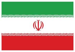 National flag of Iran - Flat color icon. vector