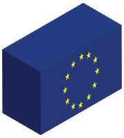 National flag of European union - Isometric 3d rendering. vector