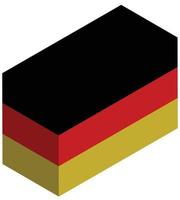 bandera nacional de alemania - representación isométrica 3d. vector