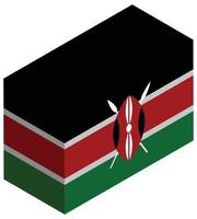 National flag of Kenya - Isometric 3d rendering. vector