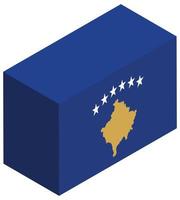 National flag of Kosovo - Isometric 3d rendering. vector