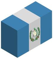 National flag of Guatemala - Isometric 3d rendering. vector