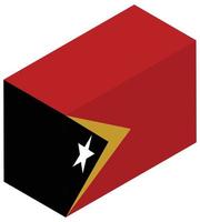 bandera nacional de timor oriental - representación isométrica 3d. vector