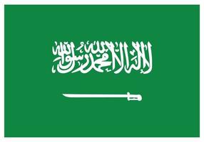 National flag of Saudi Arabia - Flat color icon. vector