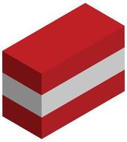 National flag of Austria - Isometric 3d rendering. vector