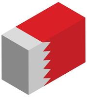 National flag of Bahrain - Isometric 3d rendering. vector