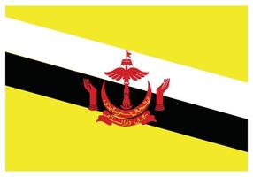 National flag of Brunei - Flat color icon. vector