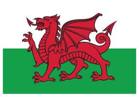 National flag of Wales - Flat color icon. vector