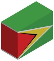 National flag of Guyana - Isometric 3d rendering. vector