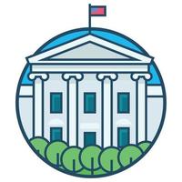 World famous building - White House vector