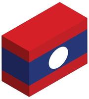 National flag of Laos - Isometric 3d rendering. vector