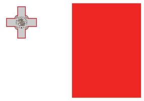 National flag of Malta - Flat color icon. vector