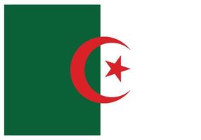 National flag of Algeria - Flat color icon. vector