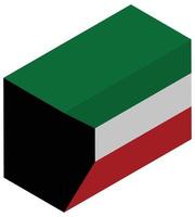 National flag of Kuwait - Isometric 3d rendering. vector