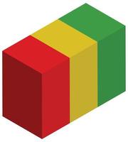 National flag of Guinea - Isometric 3d rendering. vector