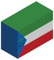 National flag of Equatorial Guinea - Isometric 3d rendering. vector