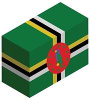 National flag of Dominica - Isometric 3d rendering. vector