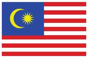 National flag of Malaysia - Flat color icon. vector