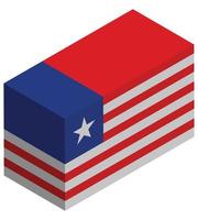 National flag of Liberia - Isometric 3d rendering. vector