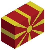 bandera nacional de macedonia - representación isométrica 3d. vector