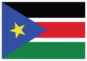 National flag of South Sudan - Flat color icon. vector