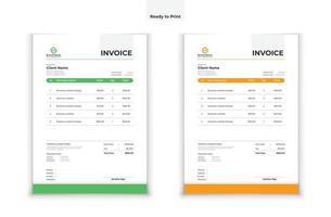 Invoice template design in minimal style vector