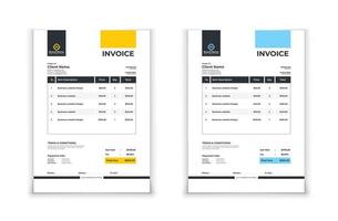 Invoice template design in minimal style vector