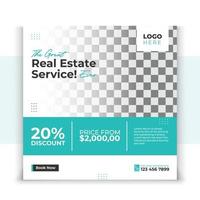 Real Estate Home sale social media post design vector template