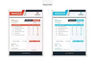 Invoice template design in minimal style vector