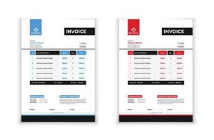 Invoice template design in minimal style vector