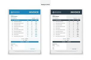 Invoice template design in minimal style vector