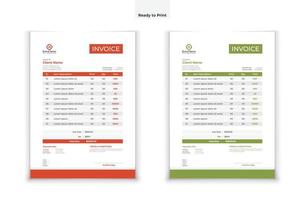 Invoice template design in minimal style vector