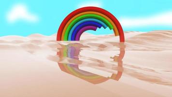 representación 3d del vídeo de fondo de la alegría del arco iris foto