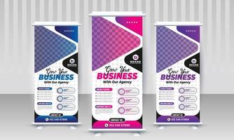Modern corporate agency business standee x rollup pullup signage retractable banner design vector template